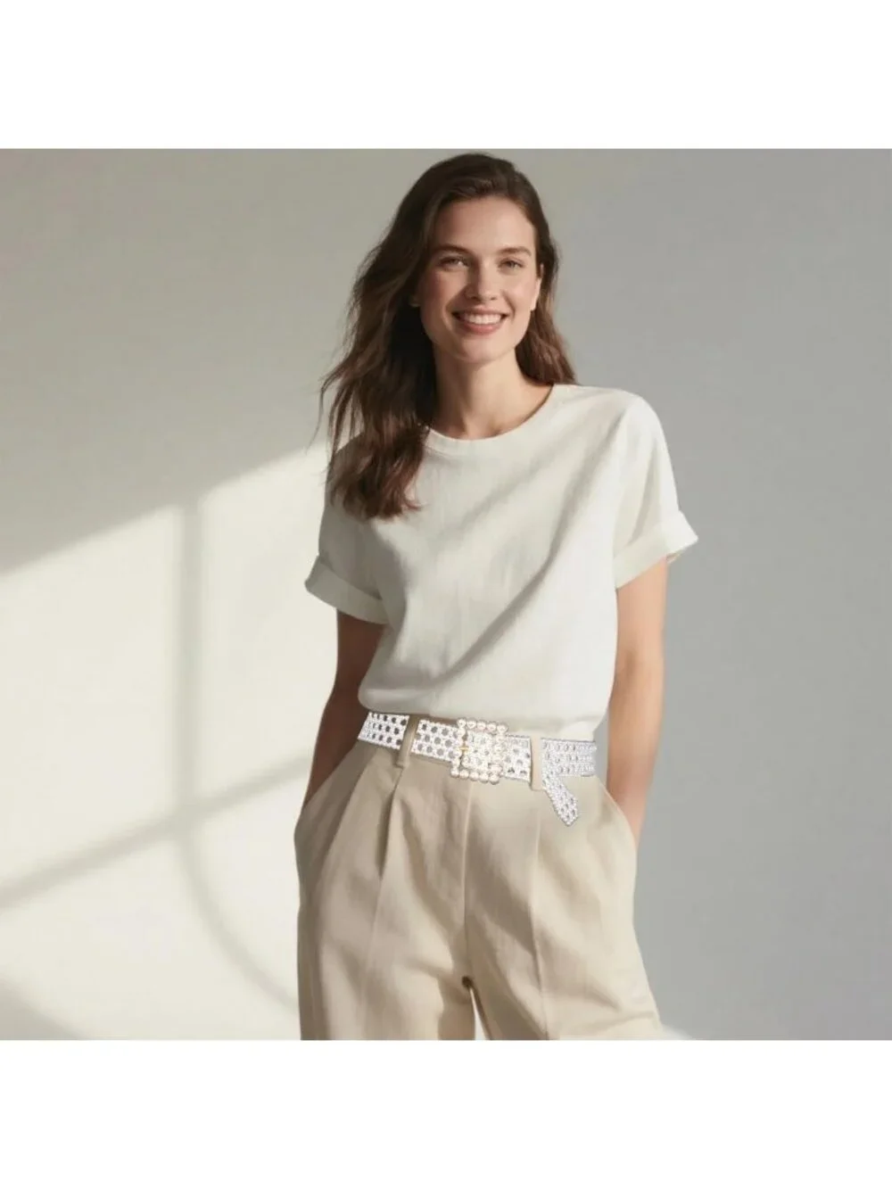 Elegant Pearl Chain Belt for Women | Elastic Waist for Dress, Jeans & Bridal
